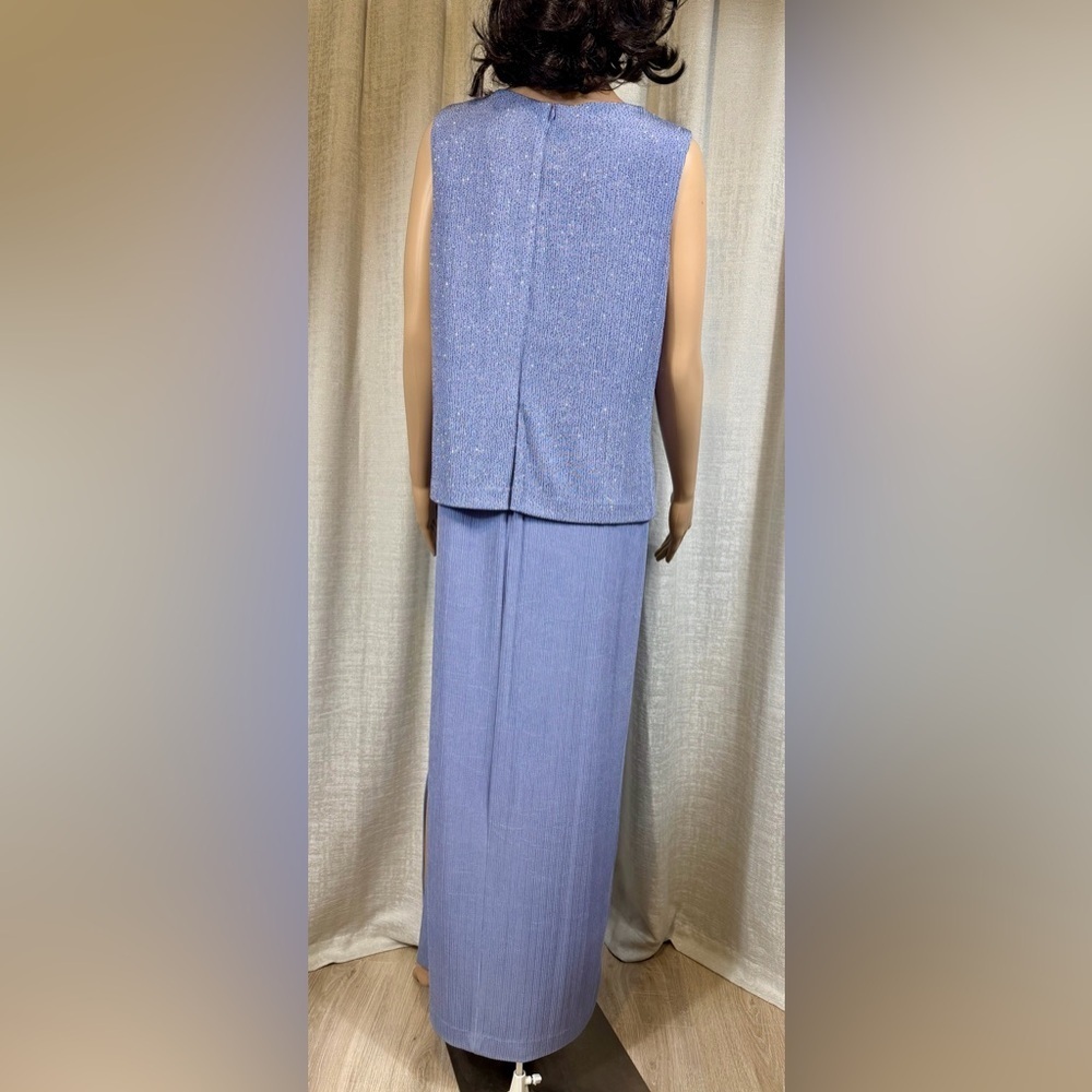 💜 Alex Evenings 2-Piece Lavender Blue Shimmer Set – Size 14 Petite - Picture 8 of 9